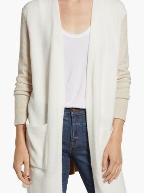 Madewell Kent Cardigan in colorblock,
Medium, color: Heather Timber